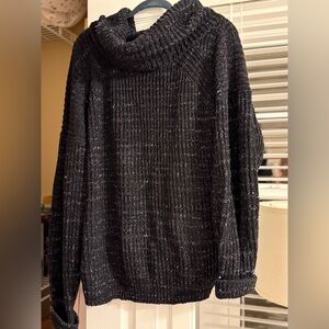 Free people black sweater multi thread